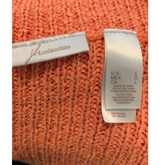 J H Collection orange melon one button cardigan size Large - Picture 3 of 8